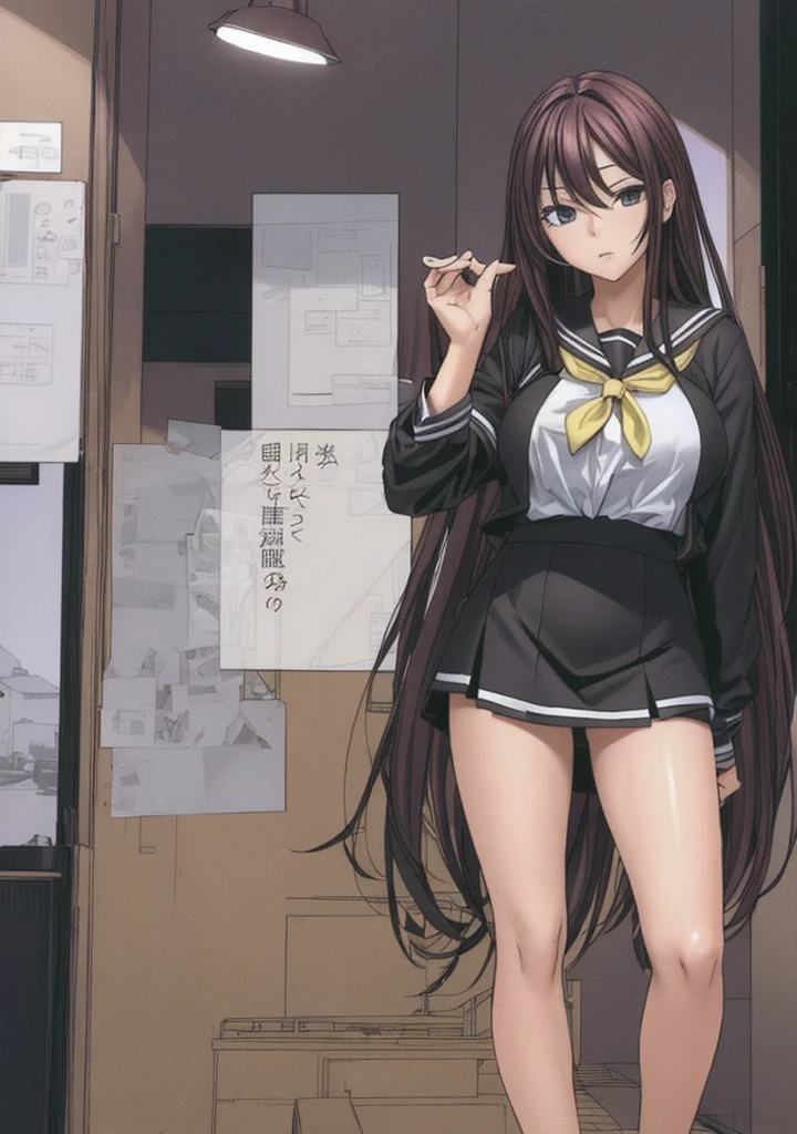 NSFW,1 girl,mizuki yukikaze,Hair Ribbon,Long coat,Open front,(Perfect hands),(Perfect Anatomy),(masterpiece),(highest quality),(Embarrassed:1.5),blush,night,garden,Open your mouth、Sticking out tongue,Are standing
