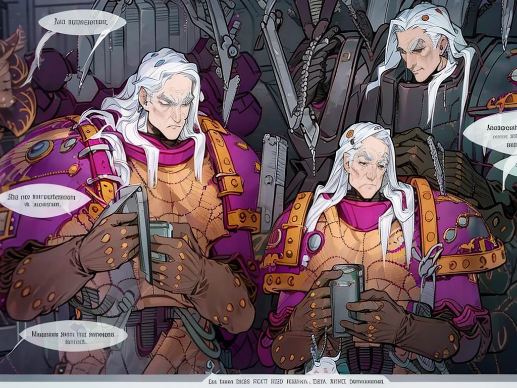 Photo Fabius Bile wears his white hair bound in a long scalp-lock, which only serves to render his already gaunt . His eyes are black, having changed to match those of his Daemon Primarch, Fulgrim. Bile wears a floor-length coat of flayed Human skin, taken from the bodies of the dead on Isstvan V. Here and there, it is possible to recognise the features of a face, a mouth stretched in an endless scream of agony or eyes wide with horror at the sight of the skinner's knife. Fabius also favours a belt of knotted sinew pierced through with metal loops, from which hang the tools of the Excruciator's art. Fabius ball warhamer 40k These include hooks, blades, spikes, pliers and barbs glittering with the promise of excruciating and exquisite pain. ((Traje de piel humana con multiples rostros gritando de agonia)) ((young)), científico, fabius ball warhamer 40k