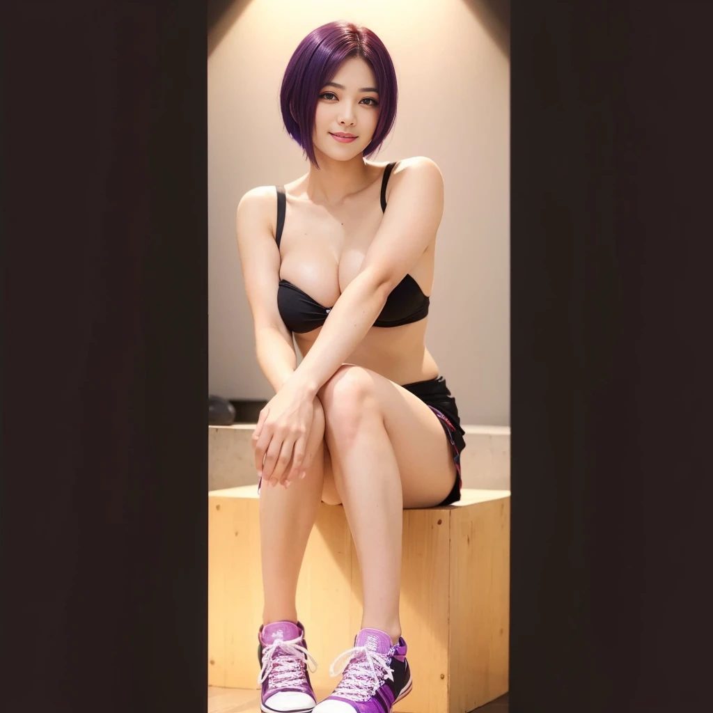 "AYANE FACE" (best quality,ultra-detalhado,Realistic:1.37), retrato, Detailed eyes and facial features, textura de pele delicada e suave, Corpo Perfeito, textura ultra realista, maquiagem perfeita, maquiagem vermelha nos olhos, batom vermelho, smiling expression, cores vivas, maquiagem vermelha em volta dos olhos, cores vivas, olhos vermelhos, maquiagem vermelha nos olhos, ATHLETIC BODY