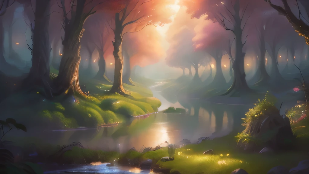 (best quality,8k,high resolution,masterpiece:1.2),Super detailed,actual,photoactual:1.37,Japanese cartoons,John in the dense forest,background art,Magic forest background,Fantasy forest background,fantasy matte painting,charming,Magical forest scenery,Whimsical forest landscape,HD wallpapers,Magical forest with fireflies,in Japanese cartoons style,nature wallpaper,fantasy landscape art,fine digital art,Fantasy Arkham background