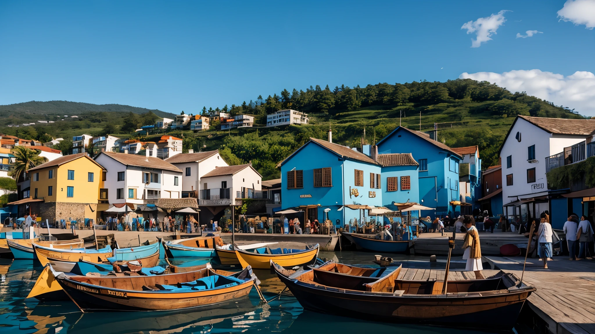 4K HD Scene: Fishing Village on the Brazilian Coast
Introduction:
The fishing village peacefully rests on the Brazilian coast, where the Atlantic Ocean gently caresses the golden sands. The calm waters sway to the rhythm of the tides, while local fishermen prepare for another day of both challenging and rewarding work.
Marine Landscape:
The vast blue expanse of the ocean stretches as far as the eye can see, reflecting the clear sky. The sea, adorned with deep blues and turquoise hues, embraces the coastline, creating a vibrant color palette. The rising sun paints the water with golden tones, as seabirds elegantly circle, diving for fish.
Village Architecture:
Weathered, colorful fishermen's cottages line the beach. Red-tiled roofs contrast with faded facades, creating a picturesque and authentic atmosphere. Wooden windows reveal cozy interiors adorned with local crafts and fishing nets hanging to dry.
Port and Vessels:
A small harbor shelters a variety of fishing vessels, from small wooden boats to colorful traditional rafts. Intertwined nets and ropes form a tapestry of textures, witnessing the rich fishing tradition of the community. Skilled and experienced fishermen prepare to set sail, while freshly repaired nets bask in the sun.
Fish Market:
By the shoreline, a lively fish market comes to life, with fishermen unloading the day's fresh catches. Colorful stalls display an array of seafood, from lobsters and shrimp to exotic regional fish. The salty scent of the sea and the buzz of negotiations create a vibrant and authentic atmosphere.
Local Community:
The village is home to a warm and welcoming community. Children play in the sand, while women prepare traditional seafood dishes. Genuine smiles of the residents reflect a simple life connected to nature, where fishing is more than a means of subsistence; it's a tradition passed down through generations.
Natural Landscape:
Tall coconut palms adorn the coast, gently swaying in the sea breeze. Sand dune