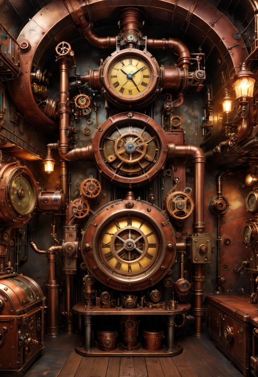 Underground Place, steampunk, best quality, masterpiece, 8k