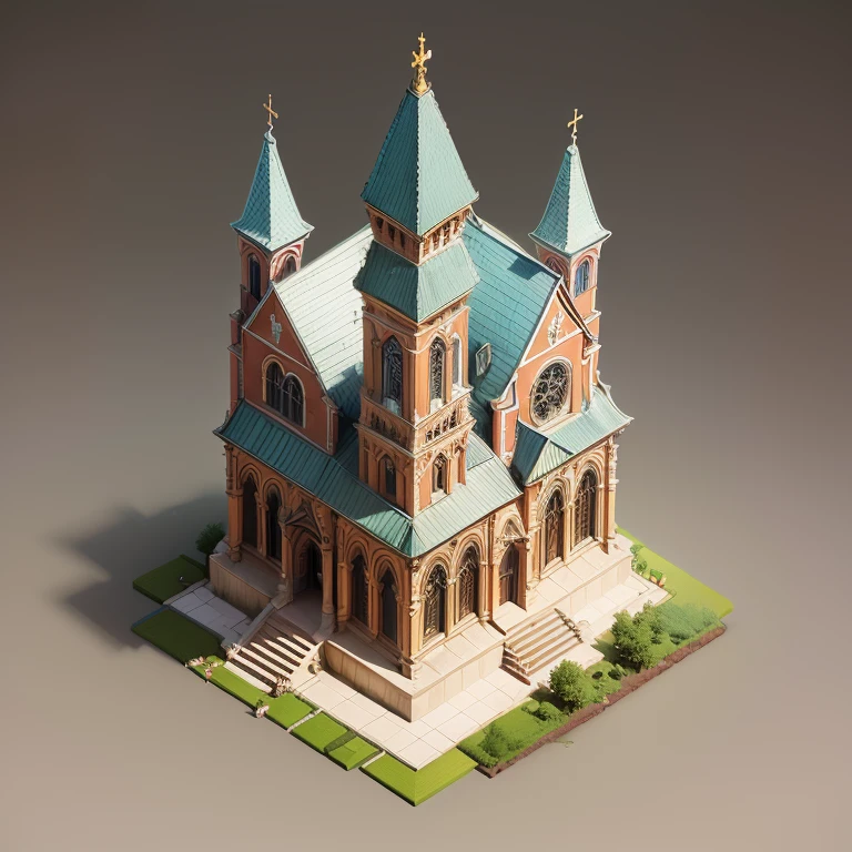 (isometric:1.5), (masterpiece, top quality, best quality, official art, beautiful and aesthetic:1.2),(16k, best quality, masterpiece:1.2),architecture, [:(black background:1.5):30],, english church, (simple background:1.5), scenery, no humans, stairs, building, wall, doorstep buildings, stairs