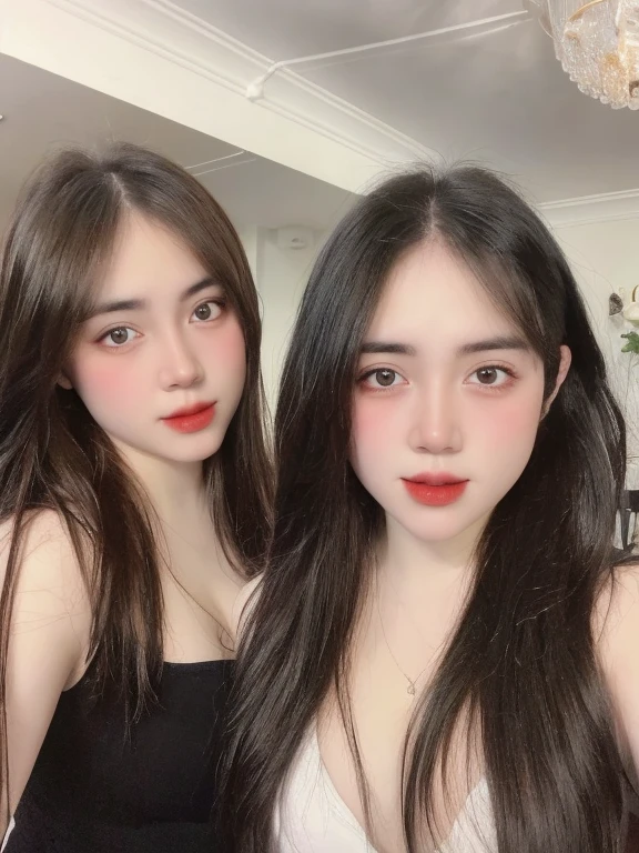 (realistic、high resolution:1.3)、 1 girl with perfect figure、selfee、((white skin:1.3))、big breast、white bikini、looking at viewers、super fine face and eyes、long hair、 in bedroom, sit on the bed、upper body、half body