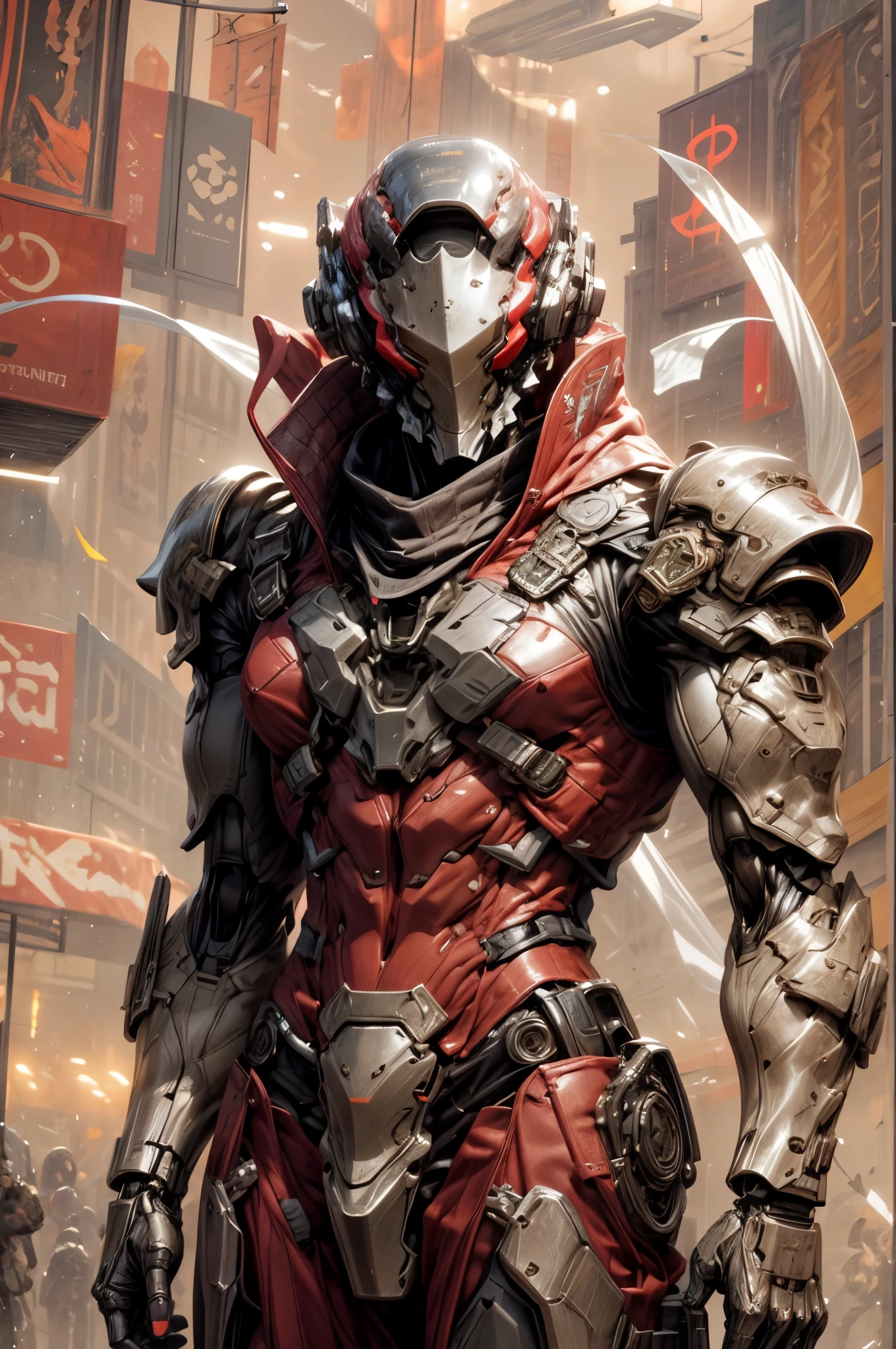 (((An epic and visually stunning digital anime masterpiece:1.5, art piece featuring an elegant masculine military mechanical ((robot)) soldier:1.7, wearing a sleek yet tactical decorated military trench coat:1.6))), (((flat masculine chest:1.6, tactical robot knight helmet:1.8 head11:1.8, mechanical full head knight helmet:1.8, optical sensors:1.8))), (((the character is clothed in a scifi tactical double breasted trench coat with a built in exoskeleton:1.6))), (((over a form fitted armor plated yet super sleek and sensually revealing under suit, waist and thighs exposed:1.6))), ((The image showcases the intricacies of the character’s armor and clothing:1.4)), ((capturing their flamboyant feminine essence and heavy mechanical art deco aesthetic:1.5)), ((The character also possesses a more feminine androgynous body build:1.6)), (((with a toned yet heavily muscled gorgeous feminine physique:1.4, a sleek waist:1.4, mesomorphic mechanical muscular torso, toned yet beautifully sleek mechanical arms and legs with thick well rounded thighs:1.6, mechanical muscles))), ((looking at viewer)), (((brass metal armor and brown leather))), ((((depth of field, cinematic lighting, chromatic aberration, ray tracing, UHD, masterpiece, top of head covered, super detail, high details, high quality, award winning, 8k, highres)))), (((dieselpunk:1.4, decopunk:1.4, artificial muscle:1.5)))