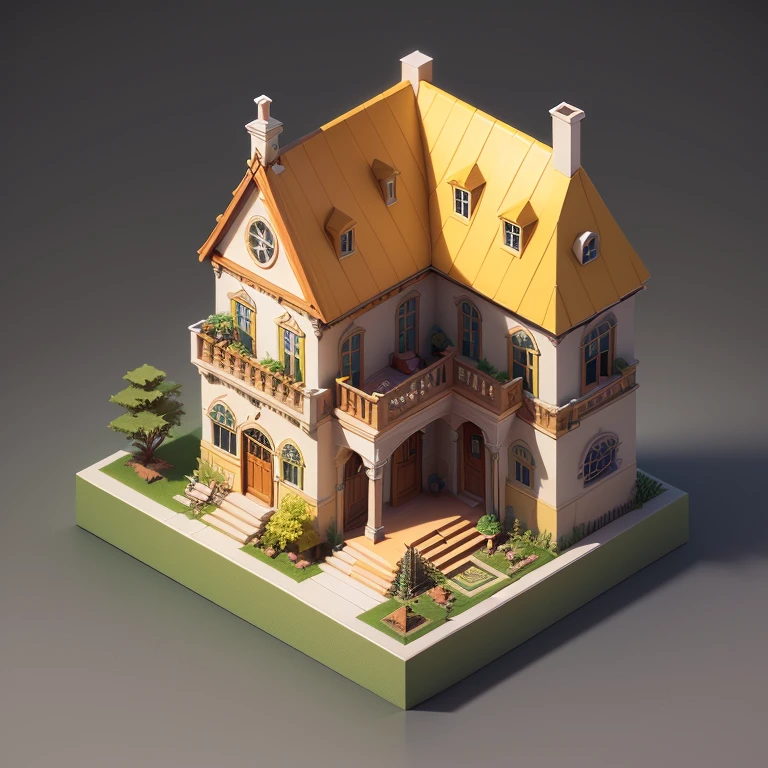 (isometric:1.5), (masterpiece, top quality, best quality, official art, beautiful and aesthetic:1.2),(16k, best quality, masterpiece:1.2),architecture, [:(black background:1.5):30],, American 2 story home, (simple background:1.5), scenery, no humans, stairs, building, wall, doorstep buildings, stairs