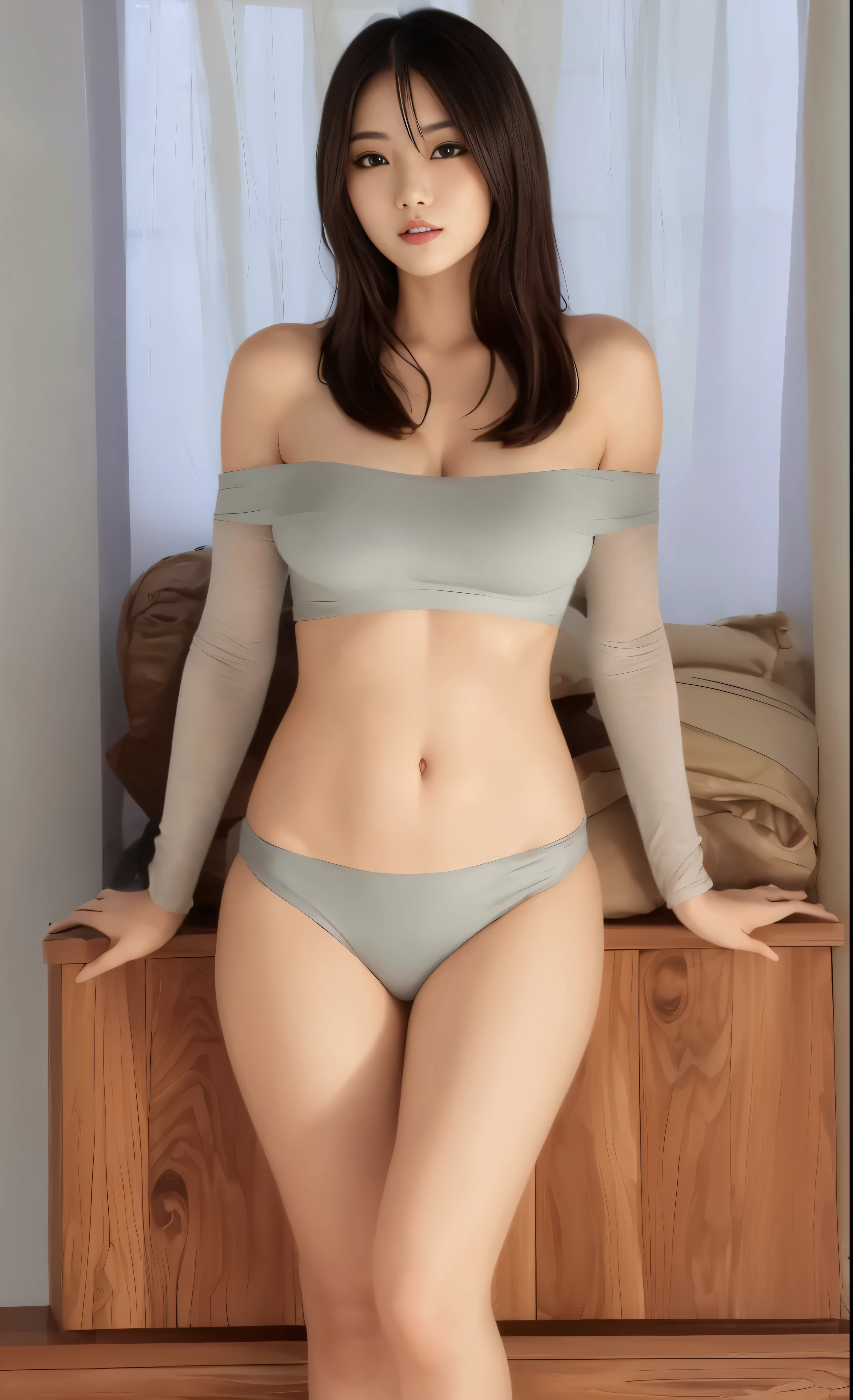 16k, ultra high res, best quality, high quality, masterpiece:1.3), (a professional photo of girl), RAW photo, realistic illustration, (ultra detailed eyes and face), (ultra detailed beautiful skin), (full body shot), elegant sleek smooth body, sultry body, perfect body, attractive body, photorealistic perfect body, facial features, Super Detail Beautiful Natural Skin, natural makeup, (black hair), narrow waist, ((slender)), cleavage, (black hair), she is very sexy, she is cute and beautiful, skinny waist and thick hips, curvy figure, gorgeous swimsuit model, attractive body, curvy model, smile, (full body shot), ((slender)), sexy look, photorealistic perfect body, araffe asian woman posing for a picture, photorealistic perfect body, gorgeous young woman, realistic shaded perfect body, sultry body with sexy belly, photo of slim girl model, realistic bikini, gorgeous model, beautiful woman, skinny waist and thick hips, beautiful woman body, sexy body, toned abdominal muscles,
