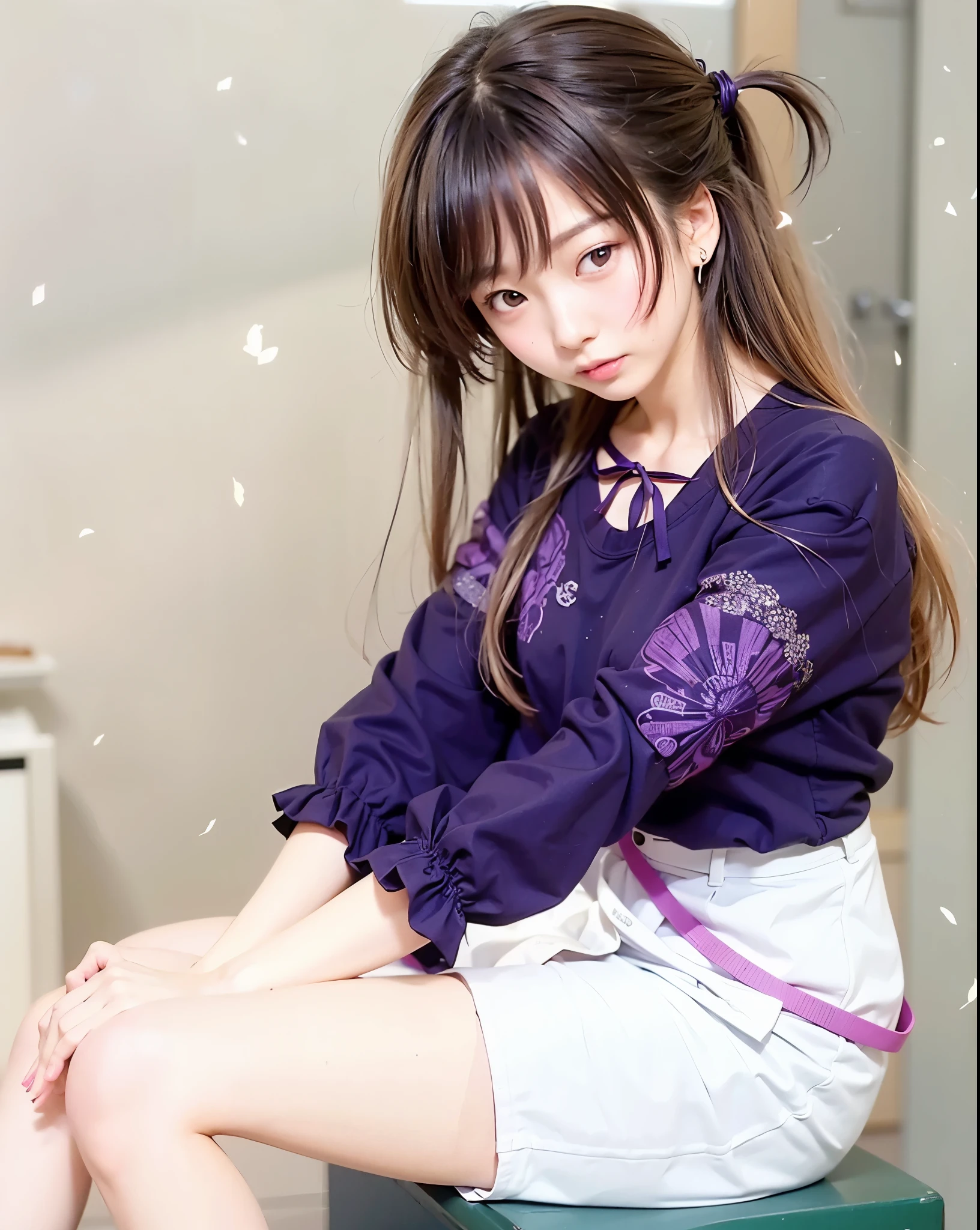 Chizuru mizuhara, kanojo okarishimasu, woman, middle age, purple shirt, black long hair, white skirt