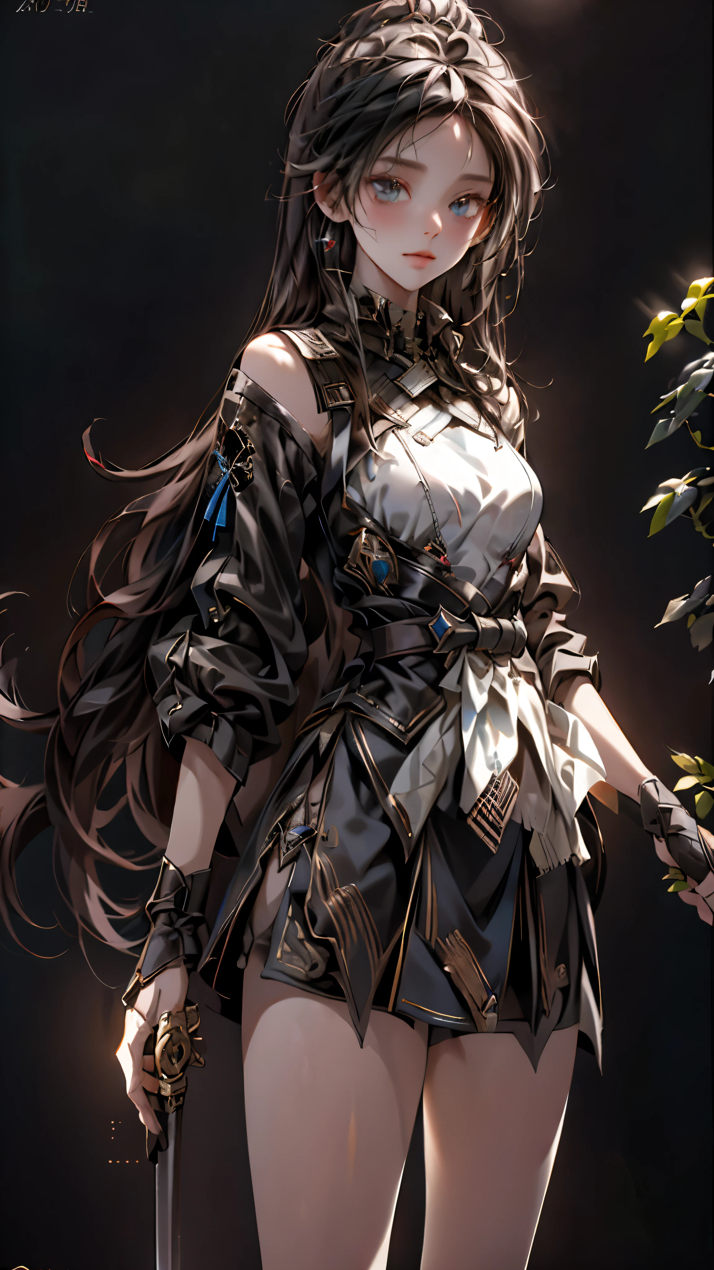 ((highest quality)), ((masterpiece)), (be familiar with:1.4), 。.。.。.3D, beautiful cyberpunk woman image,nffsw(high dynamic range),ray tracing,NVIDIA RTX,super resolution,unreal 5,scattered below the surface,PBR texturing,Post-processing,anisotropic filtering,written boundary depth,maximum clarity and sharpness,multilayer texture,Albedo and specular maps,surface shading,Accurate simulation of light-matter interactions,perfect proportions,octane rendering,two-tone lighting,wide aperture,Low ISO、White balance、Rule of thirds、8,000 students、((Holding a sword in your hand))