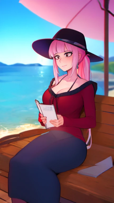 Girl reads a book by the lake, colores brillantes, primavera, ramas de sauce, comodidad, warm sunlight