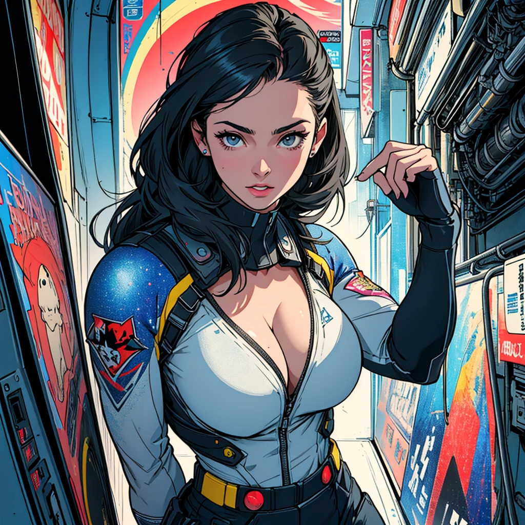 a close up of a cartoon of a woman with a gun, artegerm comic, zenoscope, Chris Moore. artegerm, by Eddie Mendoza, beautiful comic art, in the style artegerm, style ivan talavera and artegerm, artegerm and warren louw, artegerm and lois van baarle