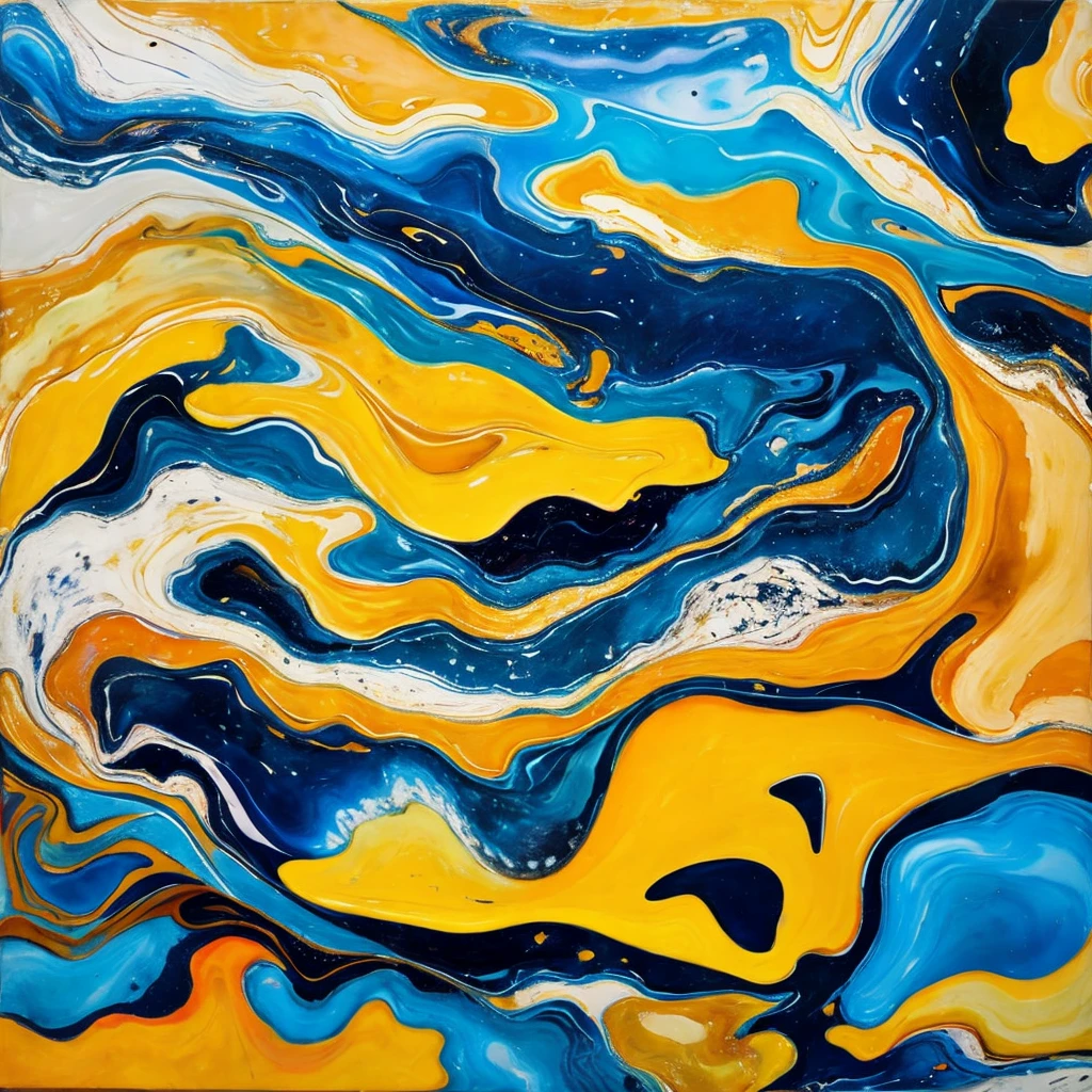 abstract painting、Melted cheese、melancholy