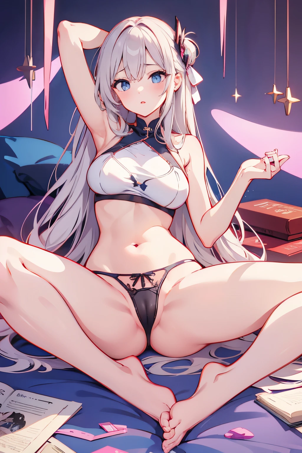 beautiful girl,underwear,boobgasm,Sexy body shape,clear,long hair,clear可见的