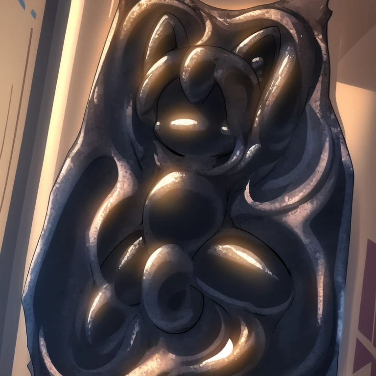 alone, Detailed hair, young,one-piece swimsuit,Firmware version, furry anime, Bragon, very cute face, Blushed, young, Detailed background, Detailed fanart, pixiv, number, masterpiece, high quality, high resolution,Trapped in black slime,Lie on one's stomach,covered in black slime,Only the head is exposed,tentacle,random color,random species,personal portrait,The tail is in the right position