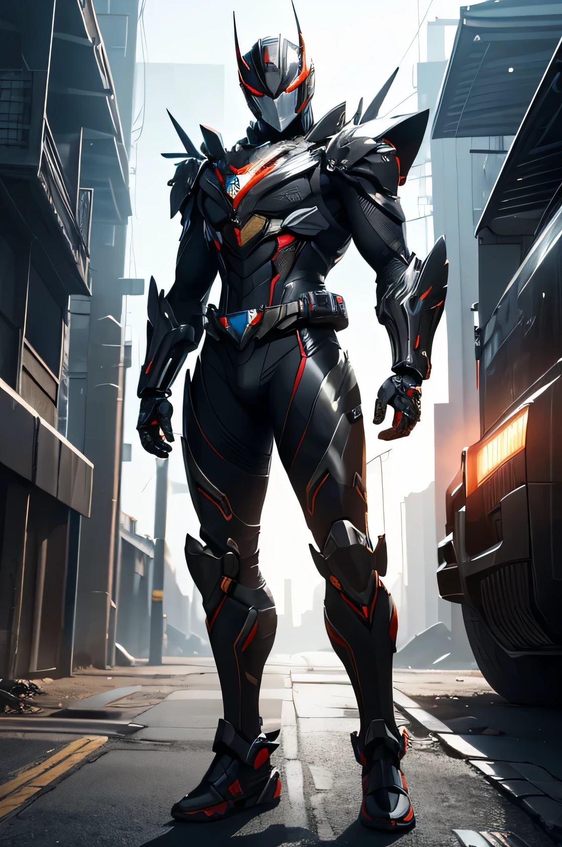 kamen rider, mechanical, heavy metal, armor, phoenix, light, hero, full body, in frame, light theme, extremely detailed natural texture, masterpiece, extremely detailed, amazing, fine detail, rich colors, hyper realistic lifelike texture, dramatic lighting, unreal engine, trending on art station, photo realistic, RAW photo, high quality, high res, sharp focus, extremely detailed, cinematic lighting, 8k, high definition, cinematic, neoprene, unreal engine 5, ultra sharp focus