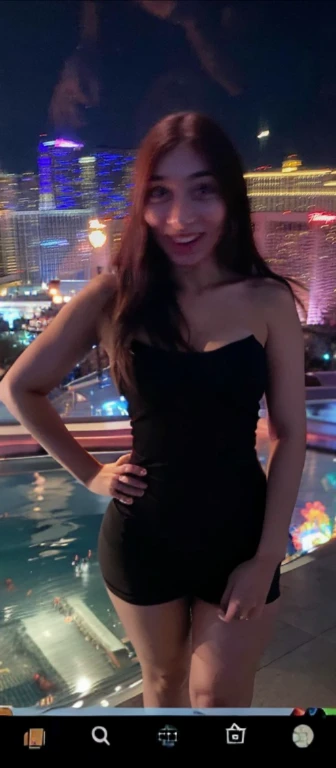 arafed woman standing on a balcony, 3 0 years old woman, 30 years old woman, around 20 yo, in las vegas, standing in a dimly lit room, at future neon light rooftop, 1 8 yo, wearing black, 2 3 years old, 2 8 years old, Big tits, huge tits, no clothes, sexy, cute, wide hips, thick thighs, pear-shaped body, minimal clothes, thick, extra wide hips, bbw, wide girl, giant tits, tits busting out, nipple showing,  spilling out the side, sideboob, fat showing, minimal clothes, thick, thicc, upper body zoom, showing waist, hard nipples, see through top