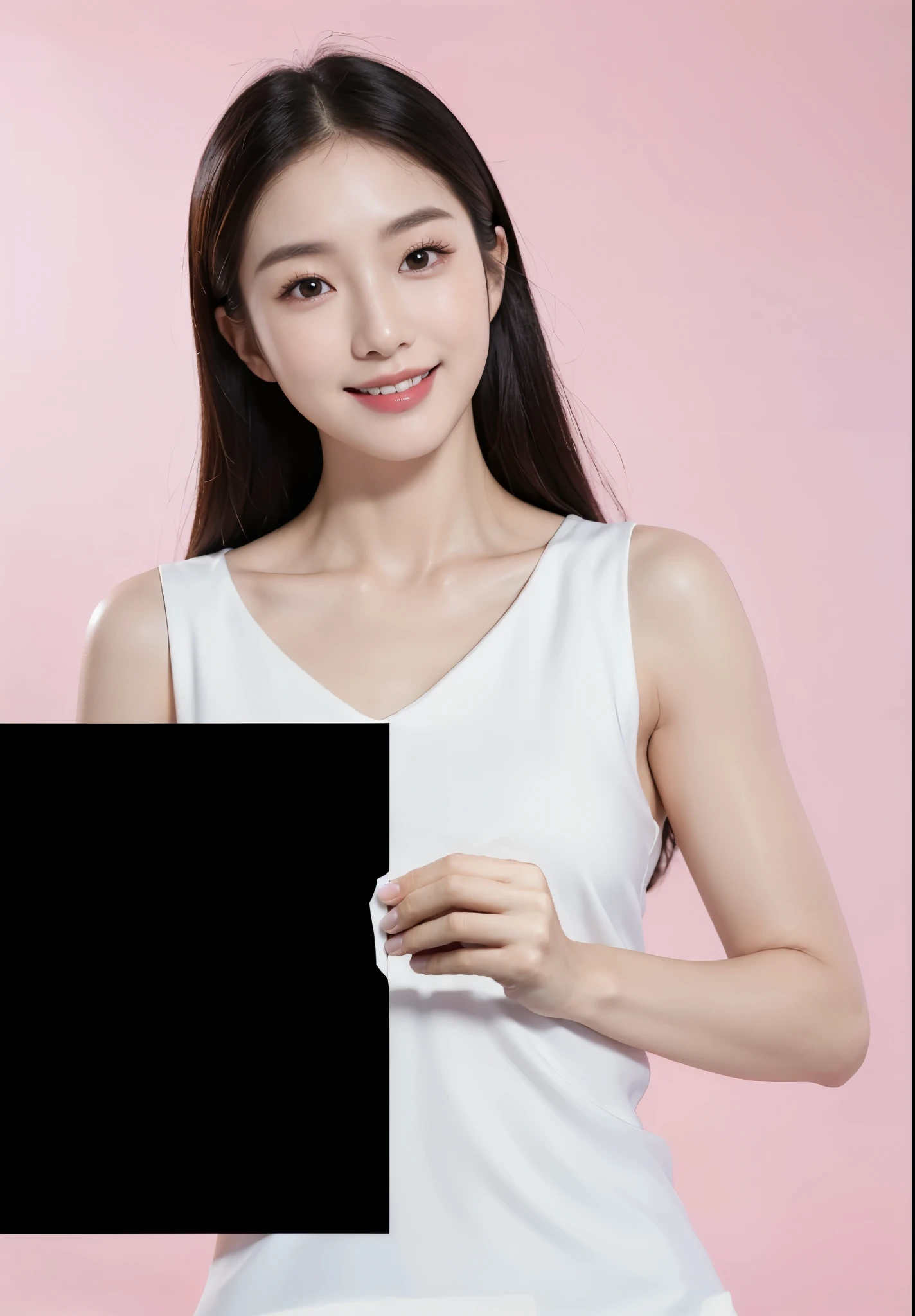 （In reality， high resolution：1.3, masterpiece, 8K, best quality, ultra detailed ）,
korean girl, very beautiful face, (photo realistic:1.4), studio shoot,pictorial,photography,realistic eyes, Ultra-Detailed Face, Detailed Lips, normal hand, glossy lips, glossy face, simple background
,(((looking at viewer,Slender abs :1.1,smile)))
