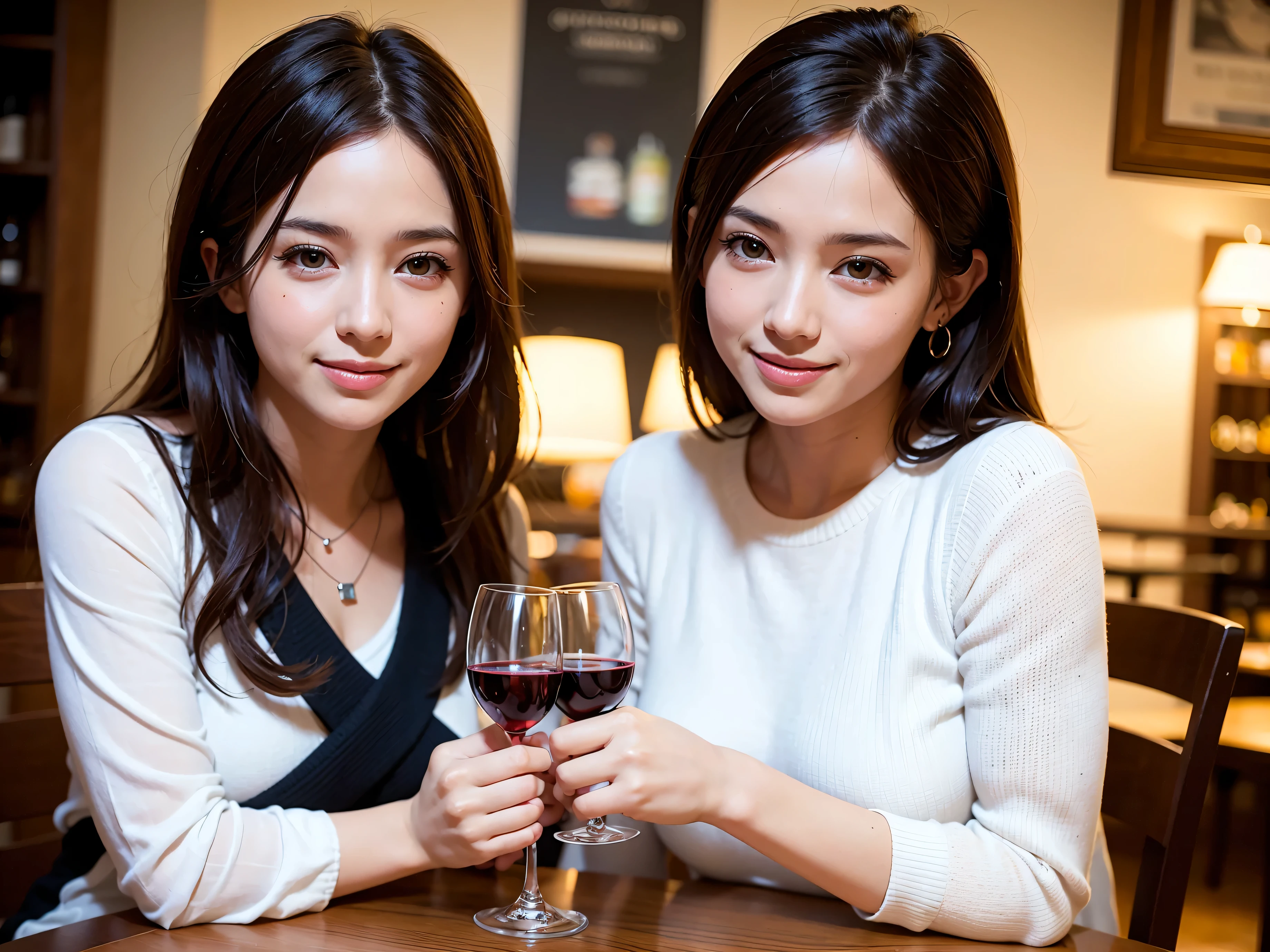 (including 64k, nffsw, highest quality, table top: 1.2), (realistic, photorealistic: 1.37), long sleeve shirt、winter fashion、Colombia、Brazilian、Japanese、Dutch、German、Portuguese、Belgian、Italian、french, (slimフェイス), (slimボティ), (brown hair), (shortcut), cheeks blush a little, (35 years old), 38 years old, alone, 窓の外には美しく緻密なnight景が広がります., restaurant, wine glassが座っている, nightに, in a prominent place (from the Upper body) nova frog style, actress, model, Upper body, White wine, slim, wine glass, Super Clean night View, wine glass Put in the Middle, Happy smile, (smile: 1.15), beautiful and detailed eyes, Upper body, bust japan up, night, short, short, actress, model, Upper body, White wine, slim, wine glass, Super Clean night View, wine glass Put in the Middle, Happy smile,