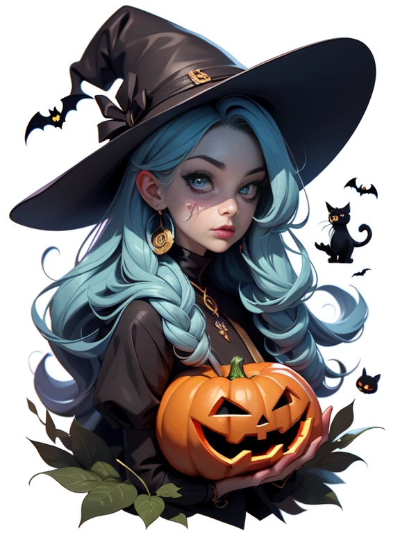adesivo,1girl, fundo simples, retrato, girl with long hair, beautiful witch girl, witch aesthetic, beautiful girl, very beautiful fantasy art, beautiful and elegant female witch, beautiful detailed fantasy, purple and black color palate, purple color-theme