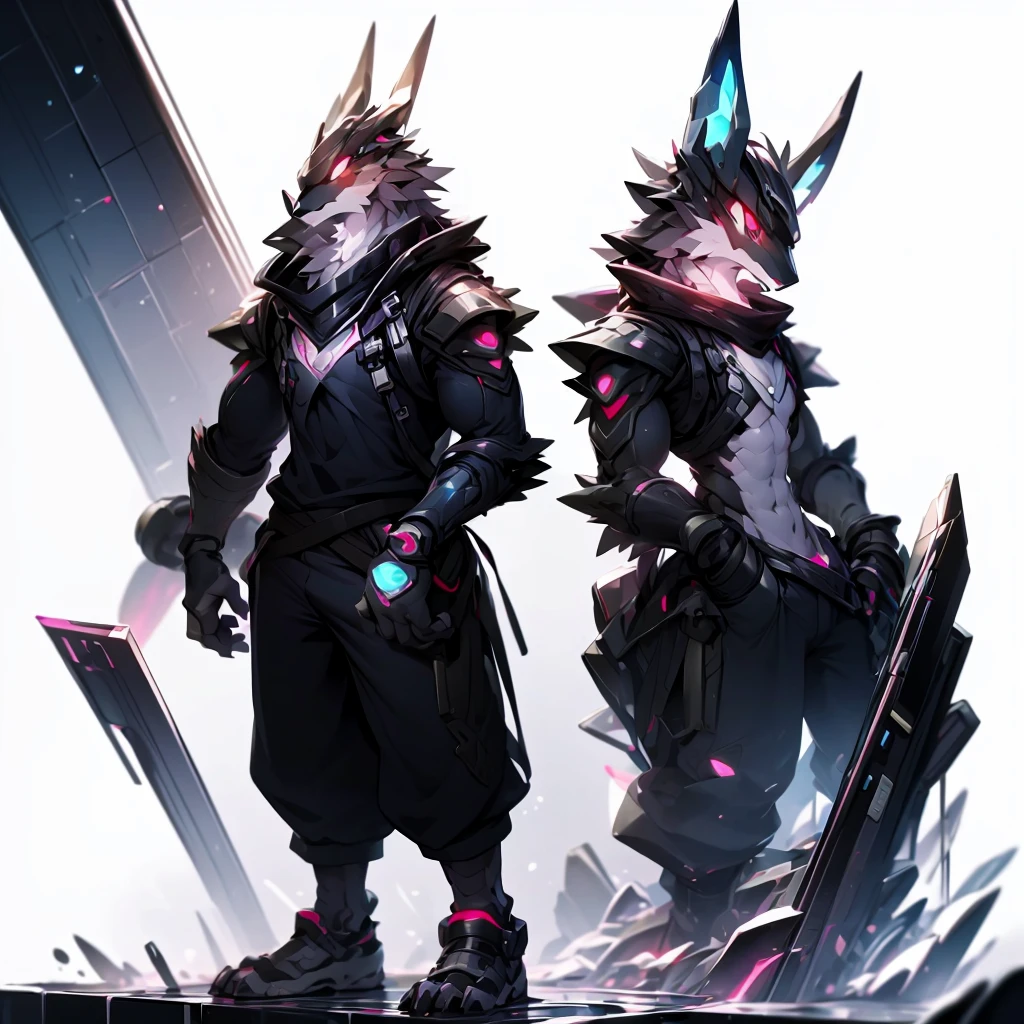 Furry Bernese mountain dog, forelimb, Legs, Standing Shota boy, Overall whitehead, Arms, Body and legs,Blue-black pattern all over,pink flesh pads, eyes and pupils blue, Furry, No clothing, Two ears,Mechanical nanoskin