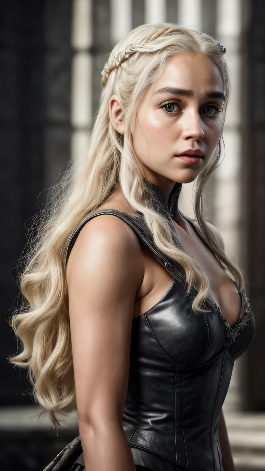 masterpiece, stunning portrait photo of khls woman, sleeveless, erotic costumes, sensual satin dress, game of thrones inspired costumes, 
  