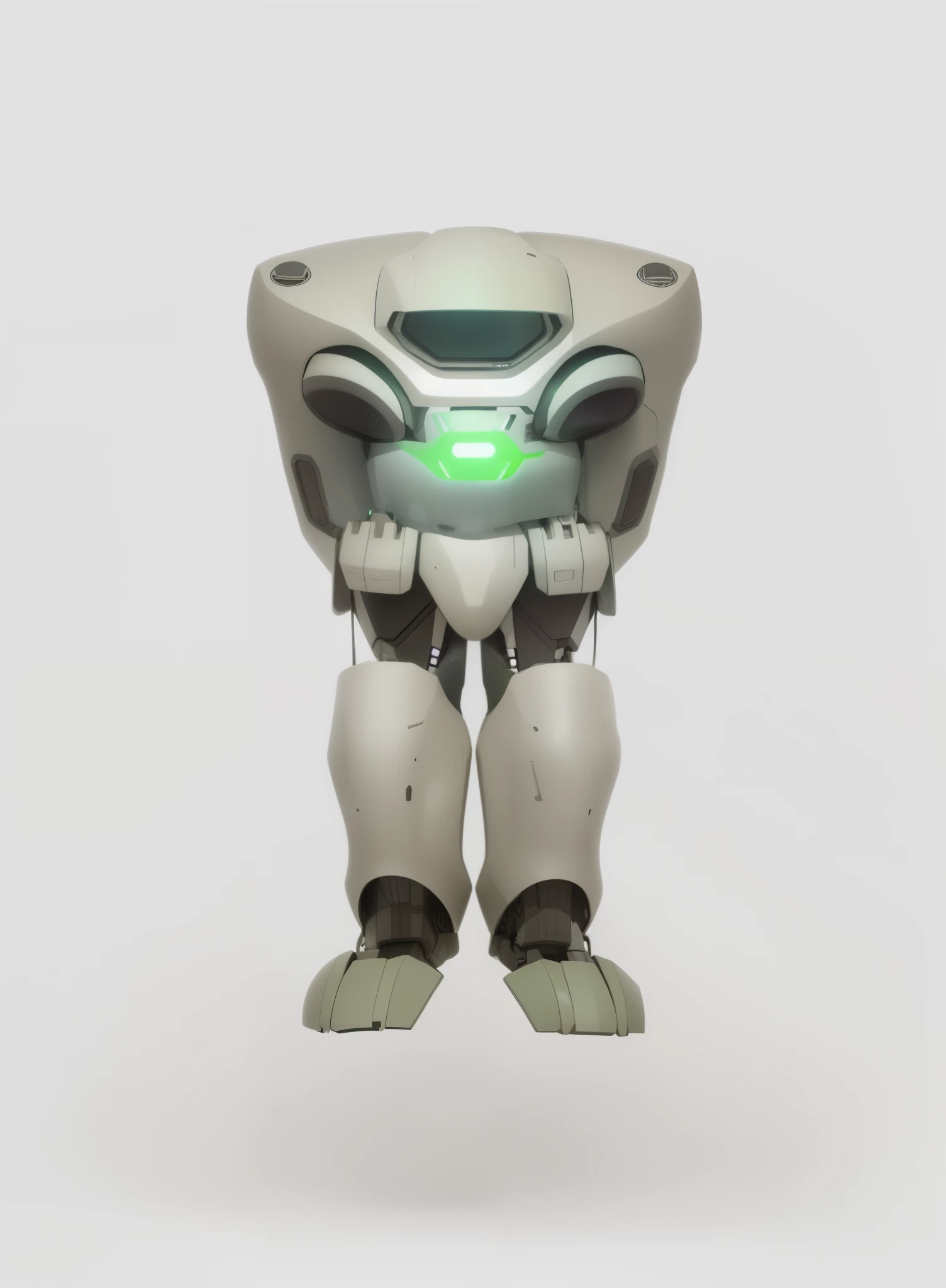 Close-up of a robot wearing a helmet while standing, Mecha body, Mecha in the shape of a manatee, mechasuit, science fiction characters, mechasuit, concept robot, full body mechasuit, Beautiful character design, science fiction characters概念, concept art, Humanoid mech, science fiction characters概念, Full body mecha, Green mech,White background,Realistic effects