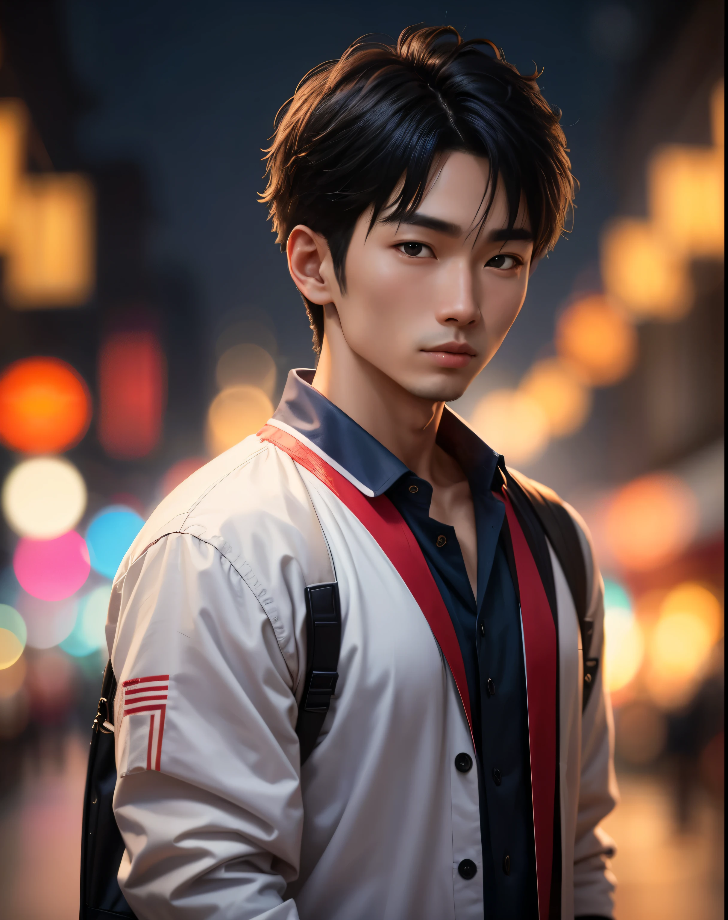 23 year korea man, (hiperrealisme:1.1),(detail:1.2)8k,bokeh