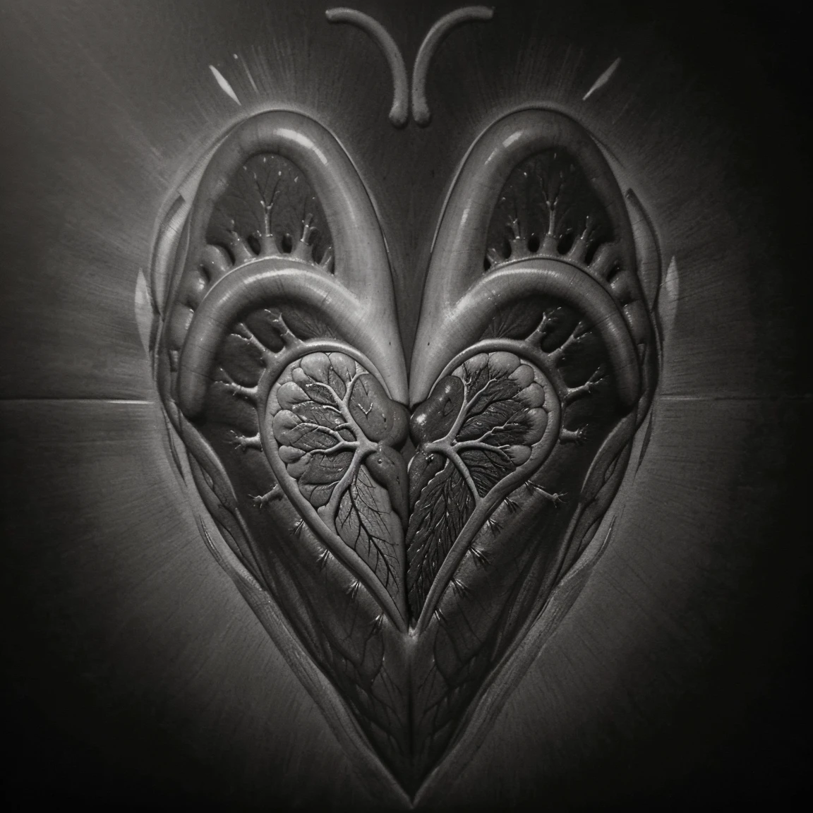 a black and white drawing of a human heart on a chalkboard, intricate detailed anatomy, anatomical heart, anatomically correct heart, human heart, highly detailed anatomy, full details anatomy poster, anatomical art, real heart, detailed anatomy, real heart!, anatomical details, hyperrealistic anatomy, detailed innards, anatomical diagram, incredibly detailed, cardiac anatomy