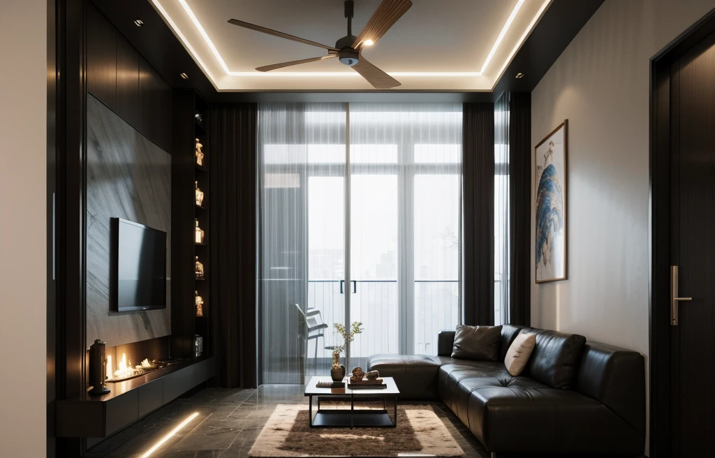 ((Masterpiece,best quality,8k uhd,dslr,soft lighting,high quality,hyper detail,film grain, Fujifilm XT3, UE 5 render 8k, super high resolution, supper detail:1.2,droste effect photography, macro photography, night light, cinematic lighting, interior design, glossy flooR)), living room