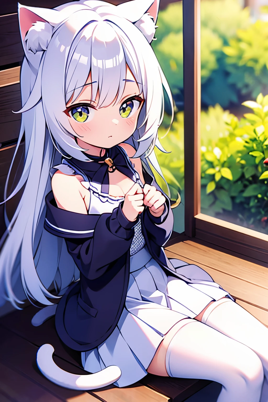 loli，cat girl，white hair，pure love