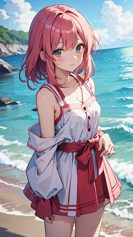 seashore, background only, anime