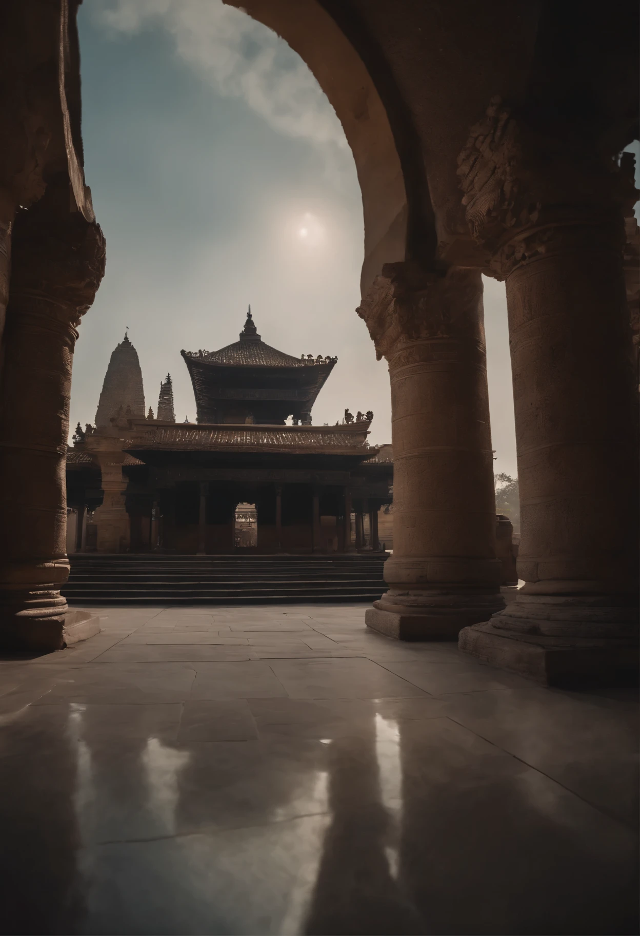 ar=9:16 wallpaper for android phones, huge ancient place, temple, Atlan city,,modern styel, stars, gods, psychopath,8k resolution, ultra high definition, ultra realistic, super detailed,