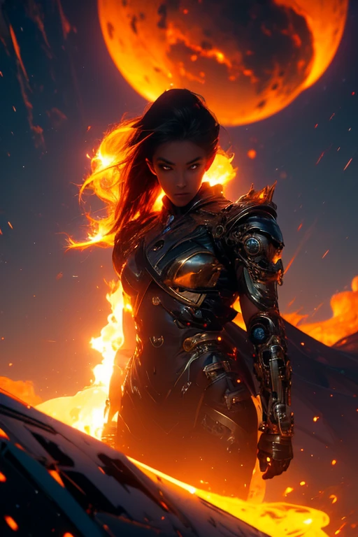 realistic visual effects,attractive beautiful,dramatic contrast,Gentle lighting,Delicate warmth,the soft light,hyper HD, Extremely colorful,best qualityer,perfect female shape,HighDynamicRange,long eyelasher,Unbeatable masterpiece,Snow-whiteskin,putting makeup on, Sexy goddess,Large metal mechanical gears,Strange sky,8K high quality,A pair of big eyes are beautiful and moving,White skin,Makeup,Sexy outfit, 【Background with】Large gold gear,Doomsday ruins,Giant tornado,The setting sun burns the clouds,Multiple planets,The end of the world,Multiple planets,Mards,Jupiter,Lightning Thunder, Mercury,Strange sky,Giant tornado,Blue light,salama,Large flying machines,Cool car,Time Tunnel,nuclear power plant,Futuristic car,Cool headlights