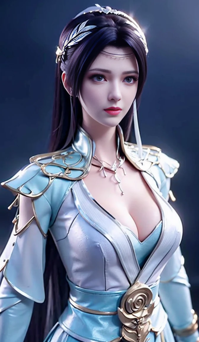 Black background wall, blurred background, highest quality, close-up of a woman, perfect face, perfect figure, alluring, charming, ultra hd, textured skin, super detail, 8k, super fine, extra large breasts, huge breasts, breast exposure, perfect face, delicate eyes, seductive, charming, half nude, 3d rendered character art 8K, fantasy characters, 3DCG, close-up of a woman, perfect face, perfect figure, alluring, charming, hands to the back, looking at me head-on, stereoscopic, textured skin, super detailed characters , 8k, fantasy characters, 3DCG, masterpiece, CGstation, peerless beauty, 3DCG, movie bloom, movie soft light, skin type, flawless, delicate nose, peerless beauty, sister, royal sister, 3D movie character 8K, movie bloom, movie soft light, skin white as jade, flawless, god