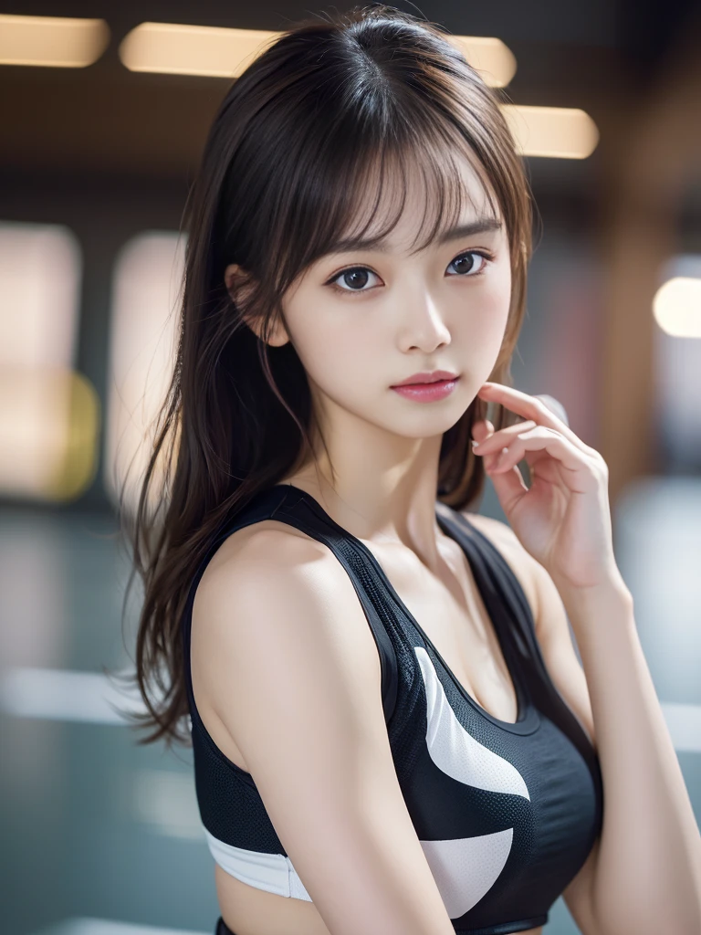 table top, highest quality, shape, Super detailed, finely, High resolution, 8k wallpaper, 完璧なダイナミックな構shape, beautiful and detailed eyes, fitness wear, natural color lip,