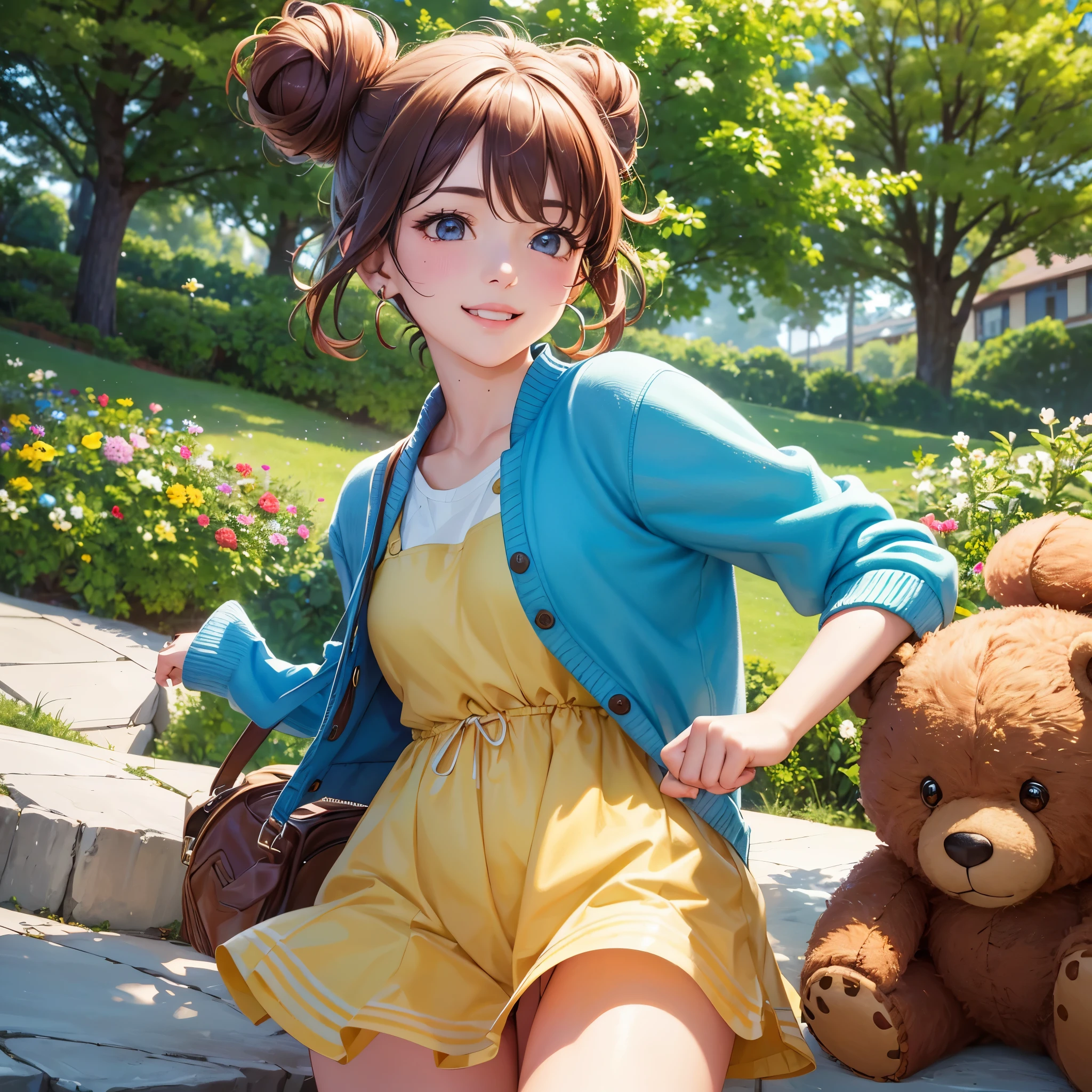 A lot of hands paw the girl