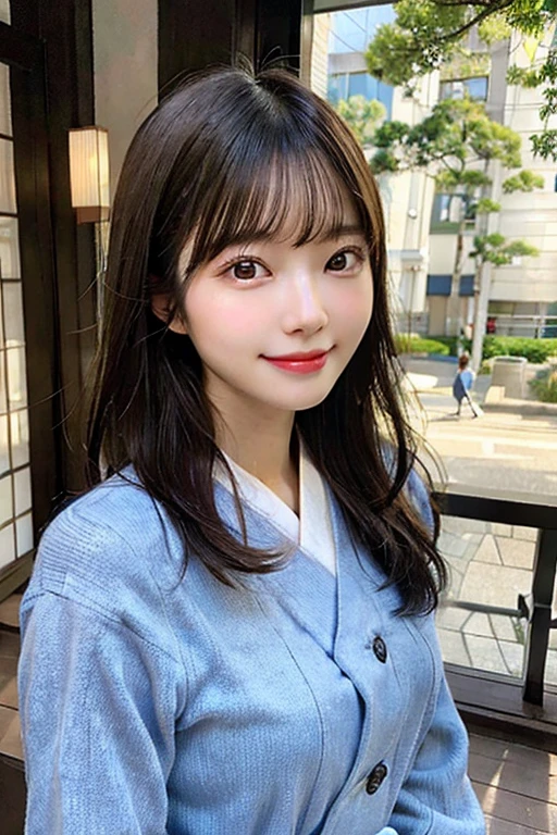 highest quality, Super detailed, Improving skin quality, japanese woman, young woman, , charming smile, slender, Slender,