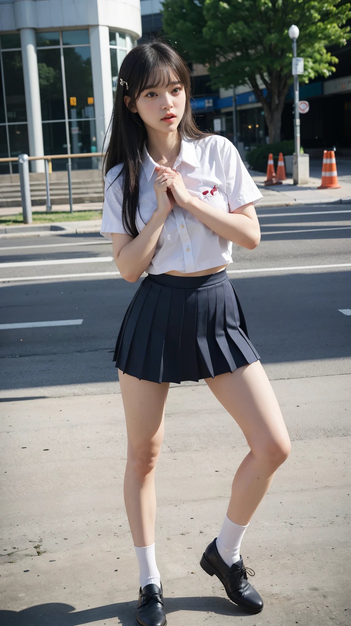 (best quality, 16k, ultra detailed, Photorealistic, beautiful skin, professional lighting, detailed face), Japanese pretty girl, (big breasts), (school girl, school uniform, sleeveless), (having sex:1.3), (anal sex:1.3), (spread legs), (smile, beautiful armpits), school, outdoor, (crowd:1.3), sitting on boy,