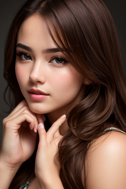 (8ก, Highest quality: 1.2), Extremely detailed, thorough resolution, (realistic, realistic photo: 1.37), Portrait, high definition RAW color photograph, professionally arrested, high definition and beautiful, high definition, 8ก Image wallpaper, Amazing details, Big file size, highly detailed beautiful girl, Extremely detailed face, Finely defined eyes, The skin has a fine texture., Every feature is meticulously displayed., The fingers were neatly outlined., The nose has a precise shape., expressive lips, perfect anatomy, background is not blurred, one story, (20:1.2), Twenty generations, cute girl, realistic