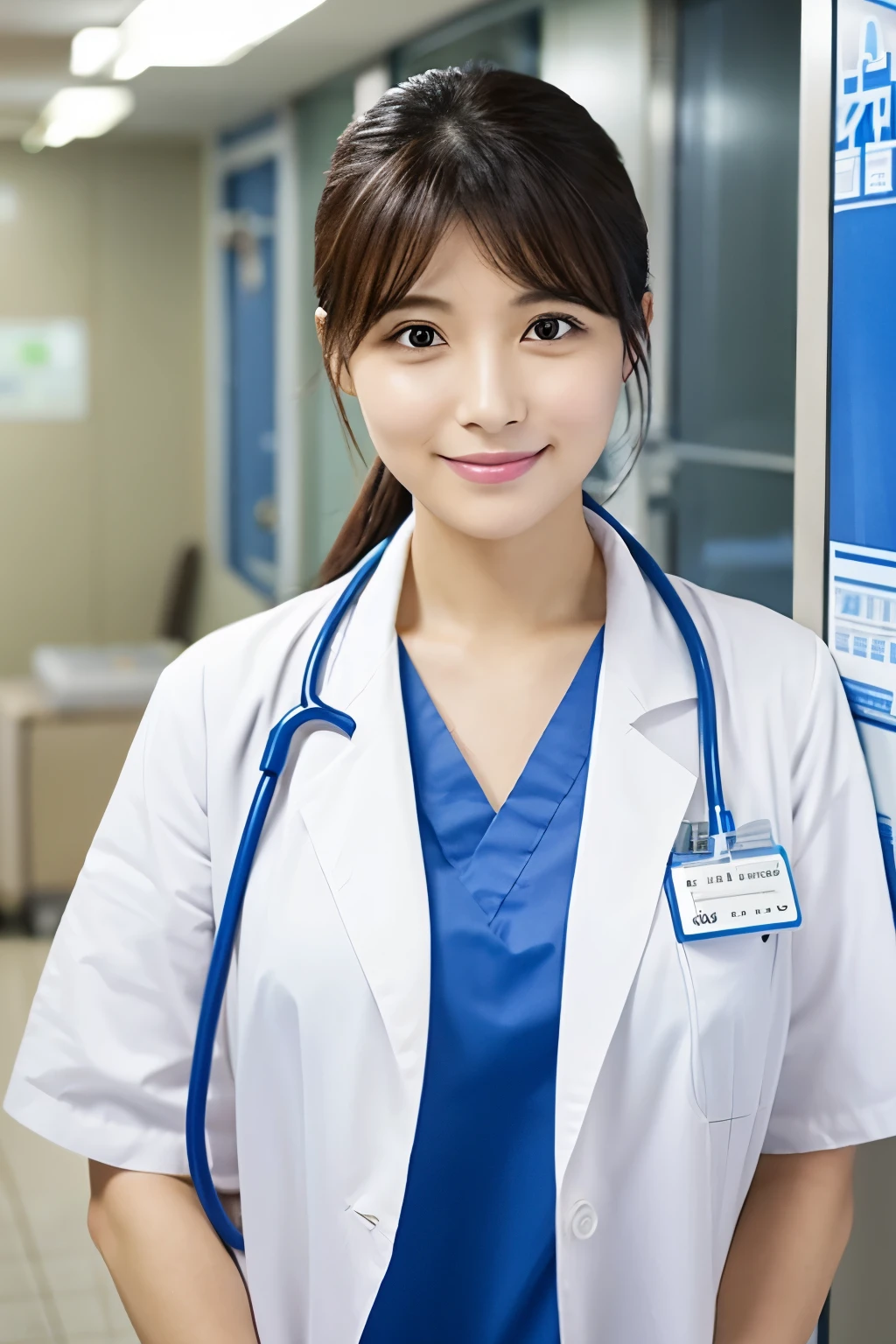 Female doctor、physician、Beautie、ren、hospitals、clinic、The upper part of the body、Healthy、japanes、cute little、unclear、Herren、faces、Facing the front、General Hospital