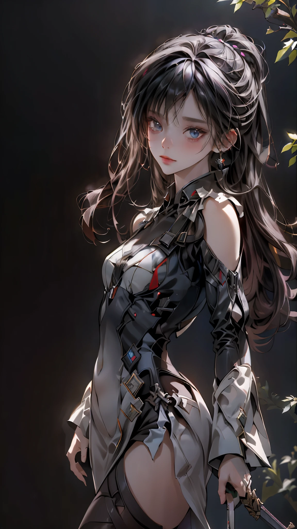 ((highest quality)), ((masterpiece)), (detailed:1.4), 。.。.。.3D, beautiful cyberpunk woman image,nffsw(high dynamic range),ray tracing,NVIDIA RTX,super resolution,unreal 5,Scattered beneath the surface,PBR texturing,post processing,anisotropic filtering,Depth of bounds written,maximum clarity and sharpness,multilayer texture,Albedo and specular maps,surface shading,Accurate simulation of light-matter interactions,perfect proportions,octane rendering,two-tone lighting,wide aperture,Low ISO、White balance、Rule of thirds、8K students、((Holding a sword in your hand))