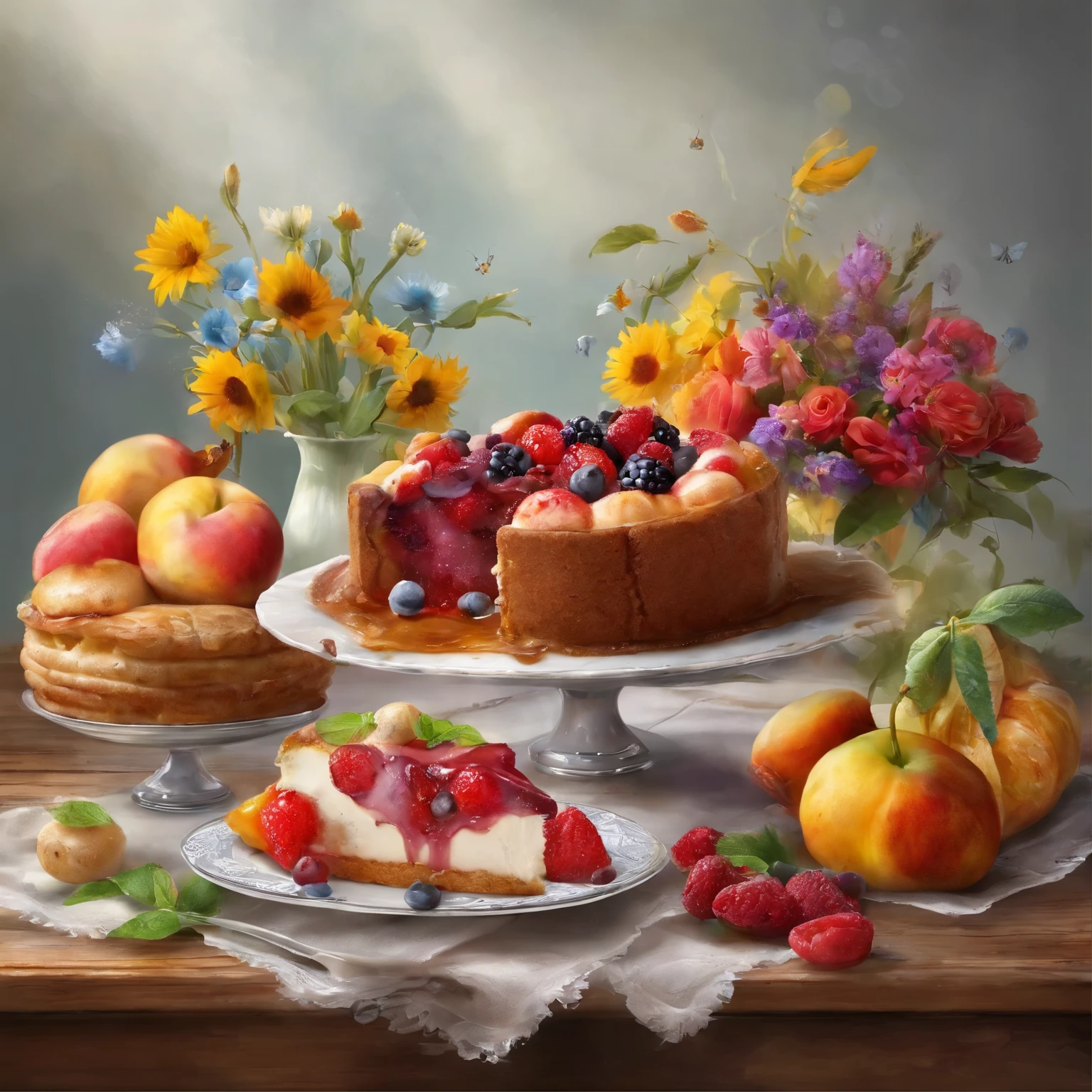 Projected inset, Rococo style, hyper hd, table top, Accurate, Super detailed, advanced details, award-winning, high quality, 8K
（Close up of royal premium tea cup and whipped cream cake），（scoop，fresh flowers，butterfly，chocolate）（Perfect integration：1.37），Surrealist amazing food illustrations, great composition, Cooking Art Photography, Great food pictures, 3 Illustrations, Artwork Baking, cinema 4 d art, author：by Marie Bashkirtseff, made with photoshop, 3D Collage, 3 d epic illustrations, Beeple. hyper photorealism