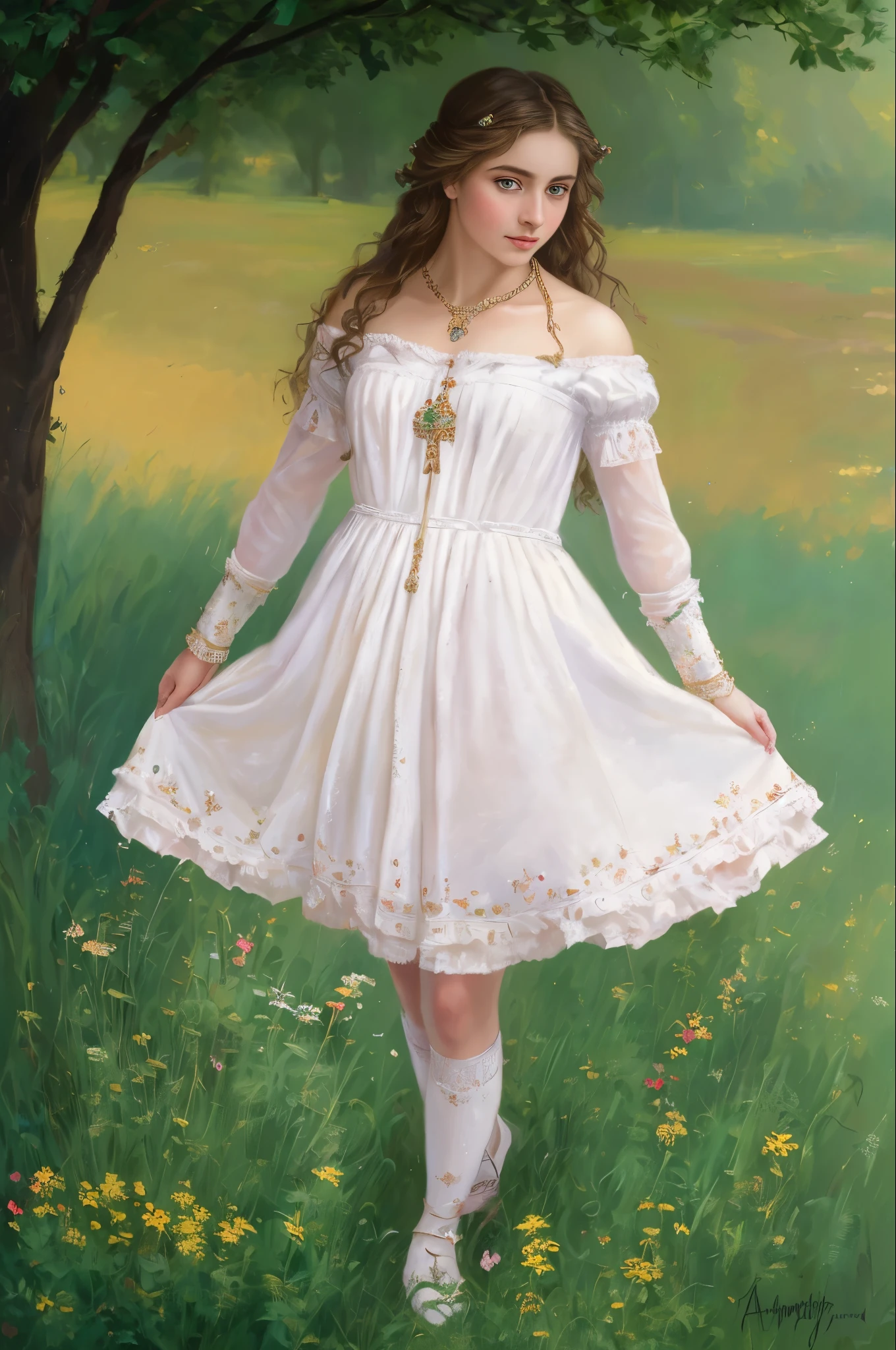 portrait, girl, middle ages, classicism, andrey atroshenko style, painting, pierced eyes, beautifully styled hair, traditional media, realistic, figurative, fine art, oil on canvas, HDR, 8K, original character, high resolution, high detail, focus on the face, beautiful eyes , perfect fingers, intricate details,