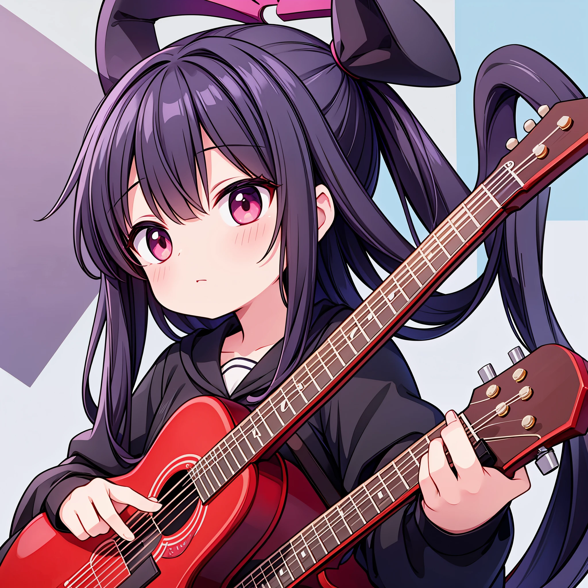 Kuromi-chan with an acoustic guitar