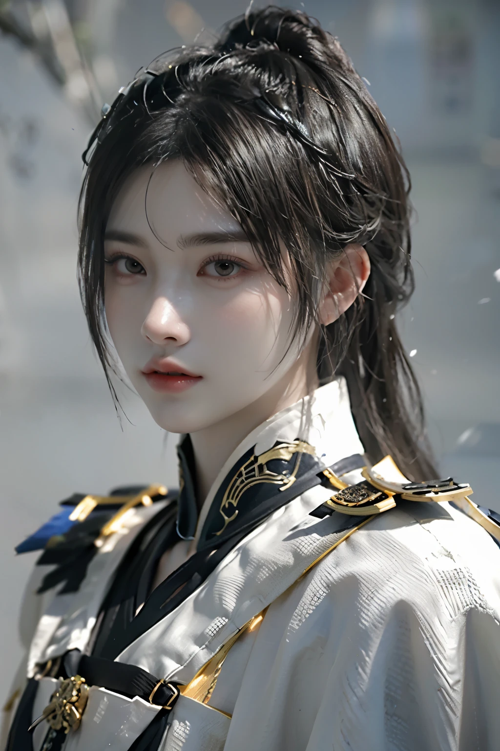 Game art,The best picture quality,Highest resolution,8K,(A bust photograph),(Portrait from bust:1.5),(Head close-up),(Rule of thirds),Unreal Engine 5 rendering works, (The Girl of the Future),(Female Warrior),
20岁少女,(The warrior in ancient China),An eye rich in detail,(Big breasts),优雅高贵,冷漠,(Brave),
(The costume of Chinese swordsman elements,Costumes of ancient Chinese characters,A random pattern of clothing,Ribbon,Joint Armor,Rich dress details,)中国人物,奇幻风格,
拍照姿势,野外背景,Movie lights,Ray tracing,Game CG,((3D Unreal Engine)),oc渲染反射纹