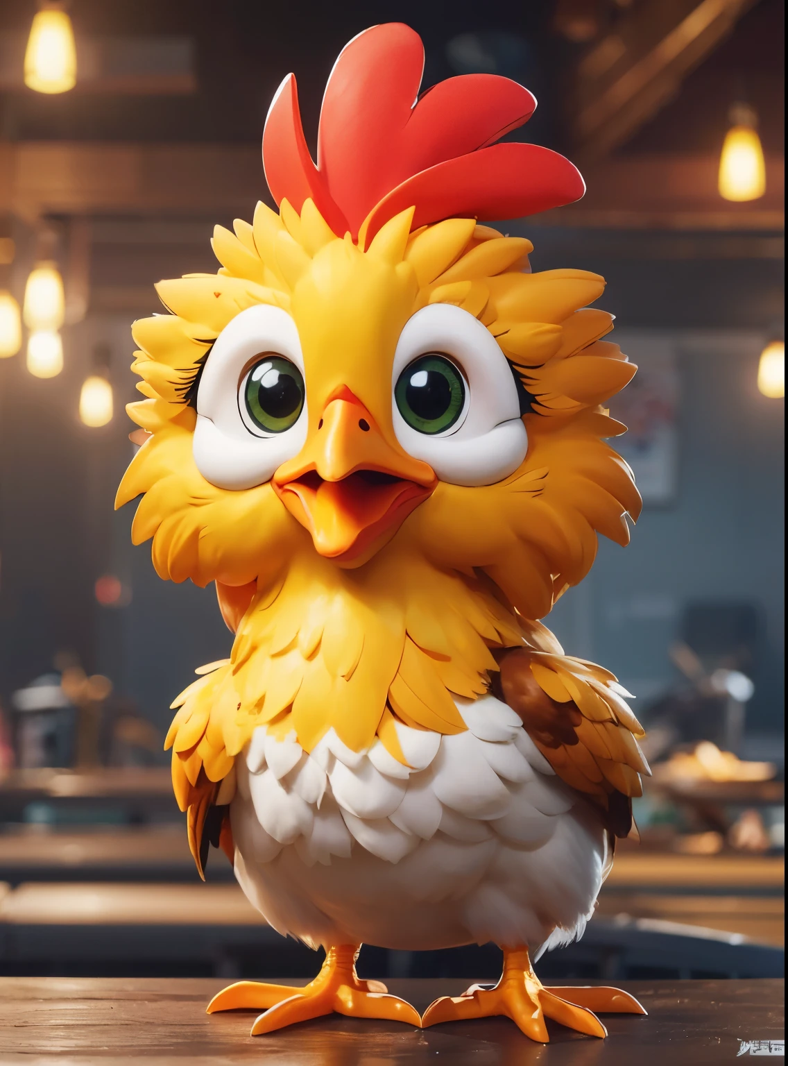 A cartoon chicken in profile, Anthropomorphic chicken, arrogant expression, Lovely 3D rendering, Lovely and detailed digital art, 3D icons for mobile games, proud smirk, Official splash art, Game CG, Lovely numbers, Made with Unreal Engine, fantasy duck concept portrait