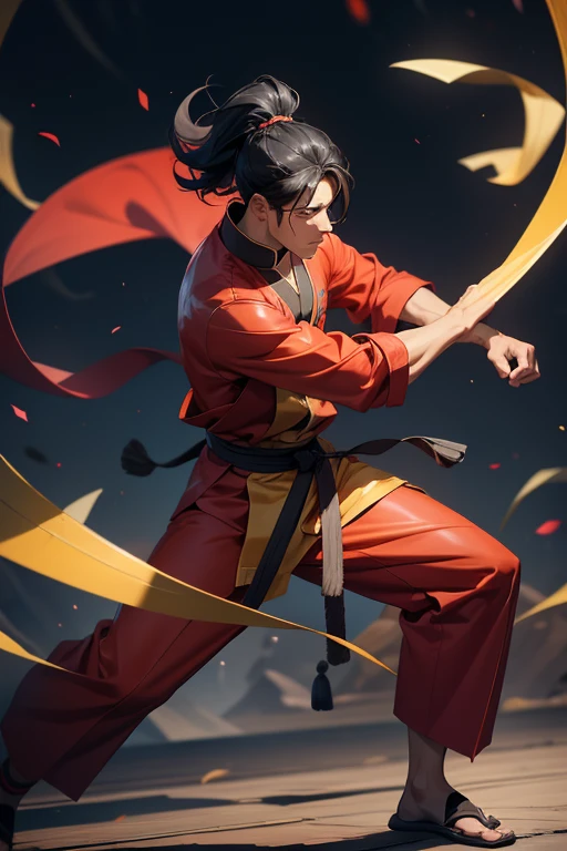 20th generation men,muscular,Zambara-hair,black hair,martial arts,Kung Fu Jacket,Kung Fu Pants,Stand Collar,Stand-up