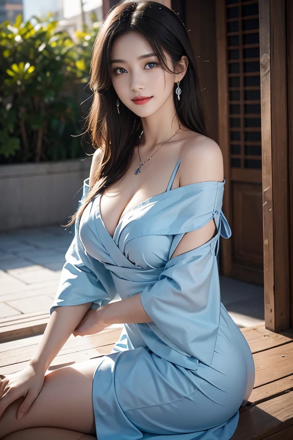  8k, masterpiece, RAW photo, best quality, photorealistic, extremely detailed CG unity 8k wallpaper, Depth of field, Cinematic Light, Lens Flare, Ray tracing, (extremely beautiful face, beautiful lips, beautiful eyes), intricate detail face, ((ultra detailed skin)) , pretty asian girl, ((looking at viewer)),(big smile), (blurry background), midnight, (pretty girl), earrings, bracelets, necklace, clear eyes, (pale skin), face forward, (big eyes), (looking at viewer), large breasts ,((smile)), blue eyes, sparkling dress, open breast, veranda, very slim, (medium butt), see through dress, thick thighs, open breast
1girl in, 18-years old, cute sexy slim female god, Fair skin, (Enraptured look:0.9, Totally captivates you:1.0), (silver japanese kimono:1.5 off shoulder), (voluptuous breasts:0.9), (Backshots, Calm pose), (Beautiful blue eyes, Eyes that feel beautiful eros:0.85), Sexy face:0.4, (A mouthfeel that feels beautiful eros:0.85), ((Too cute beauty:0.9))