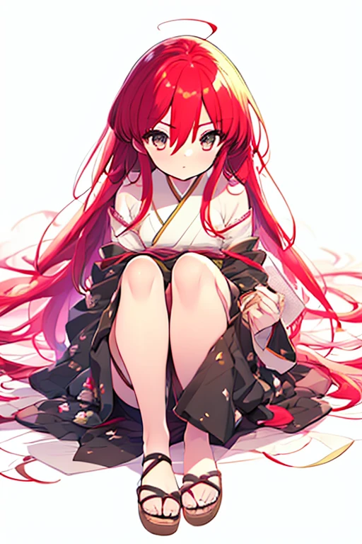 1 girl, Shana, long hair,red hair,red eyes,A long-haired red-haired girl in a white floral long yukata enjoying cotton candy at a festival,Zori sandals,japanese festival，Summer Festival Stalls、Red lantern,night,night景(firework),(masterpiece:1.2), highest quality, High resolution, unity 8k wallpaper, (figure:0.8), (beautiful and fine eyes:1.6), highly detailed face, highly detailed body,Highly detailed arms,highly detailed hands,highly detailed fingers,Highly detailed feet,perfect lighting, Very detailed CG, (perfect hands, perfect anatomy),