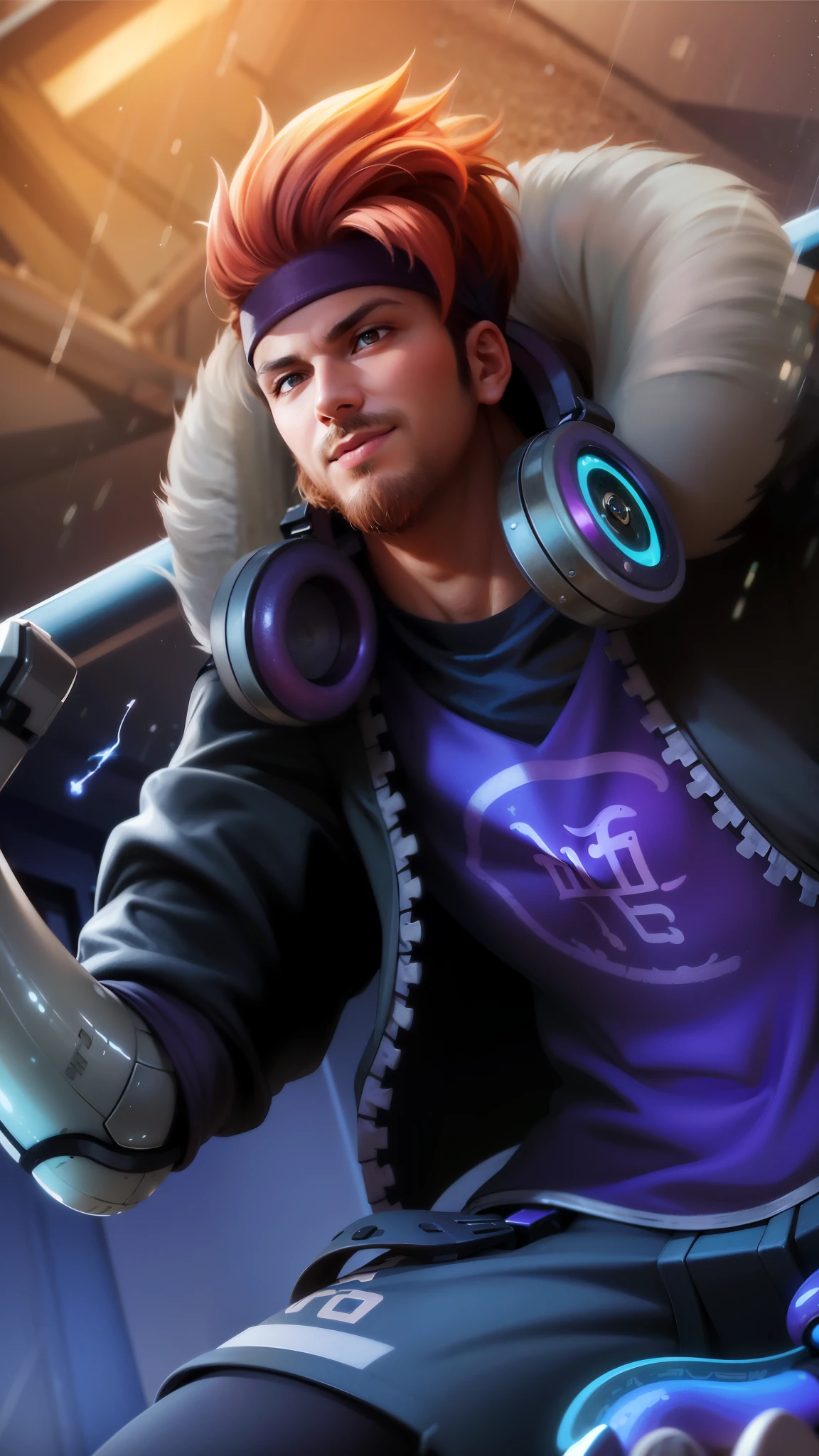 masculine male, masterpiece, ((perfect eyes)) best quality, (semirealism:1.9), beautiful lighting, (extremely detailed CG unity 4k fhd wallpaper), High Detail, Sharp focus, dramatic outdoors, 30 years old, brown short hair, yellow eyes, smile.